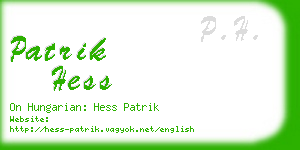 patrik hess business card